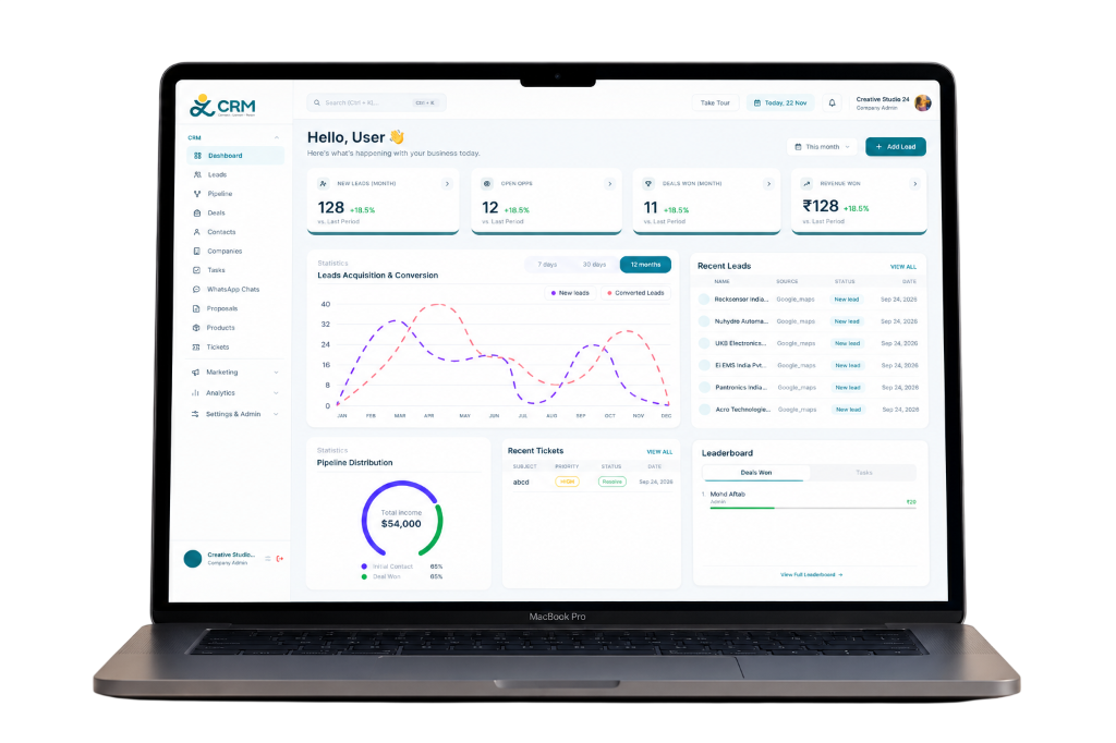 Intellzen Platform Dashboard on MacBook