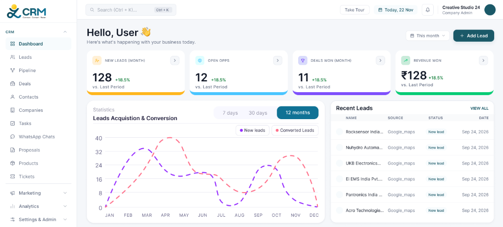 Smart CRM Live Interface