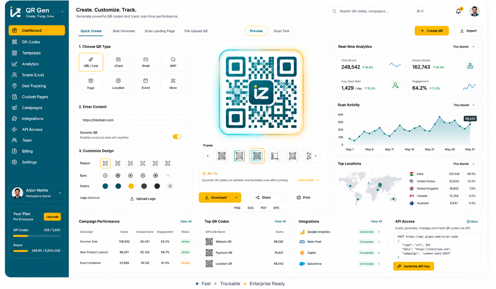QR Generator Live Interface